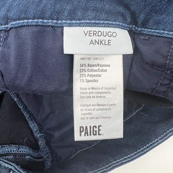 PAIGE Blue Verdugo Ankle Jeans Size 31 Women's - Picture 4 of 7